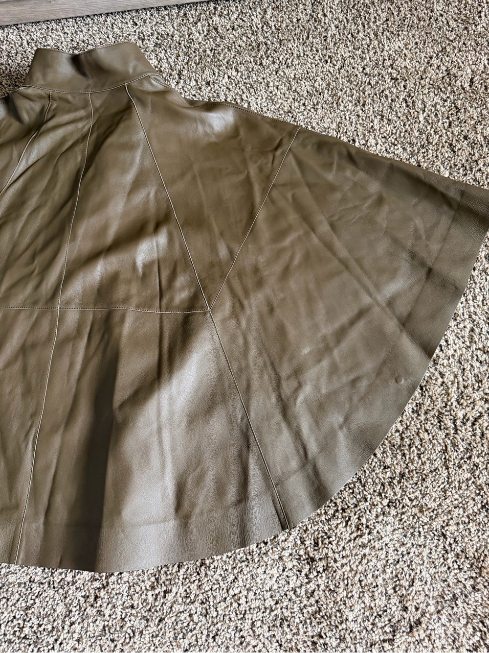 Lafayette 148 Leather Cape Poncho Pullover Brown One Size - Picture 11 of 12